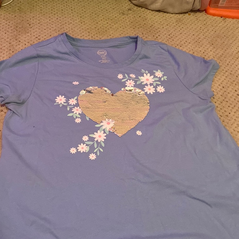 Lavender blue sequence shirt
